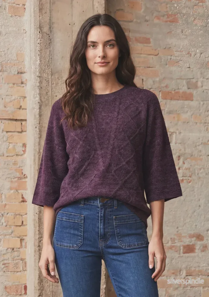 Anna s/s Pullover - Aubergine - Bild 2