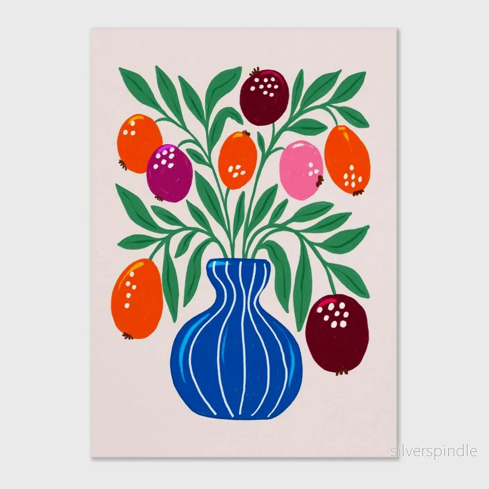 Botanisk Poster med Blå Vas - Bild 2