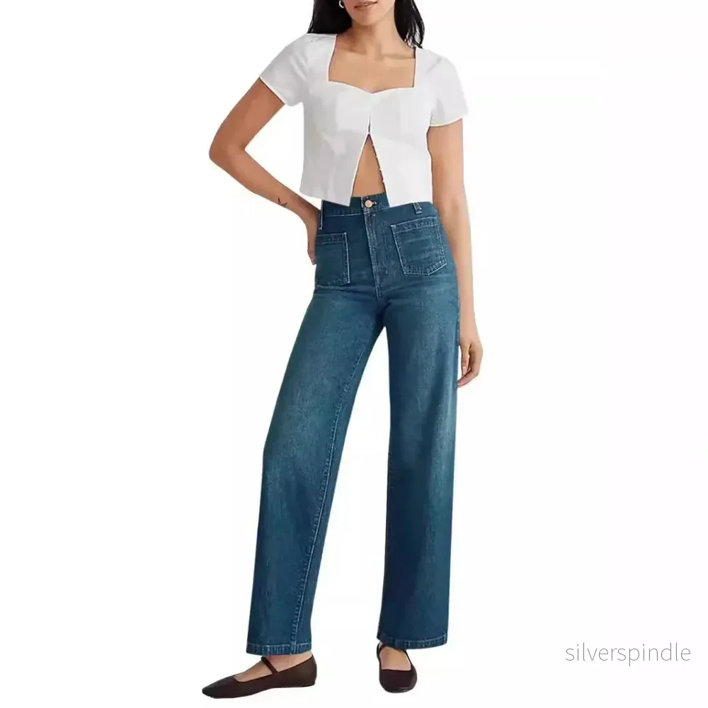 Sophie | Slitna Högmidjade Vida Jeans för En Modern Look - Bild 3