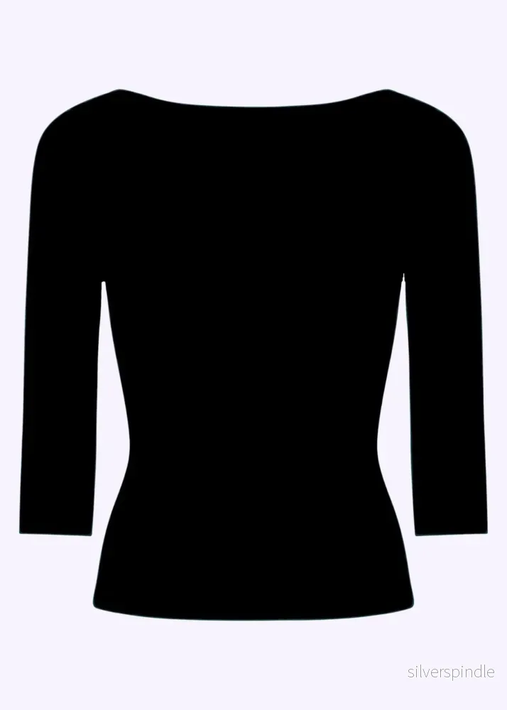 Vändbar Boatneck-topp i svart – deluxe Vändbar Boatneck-topp i svart – deluxe