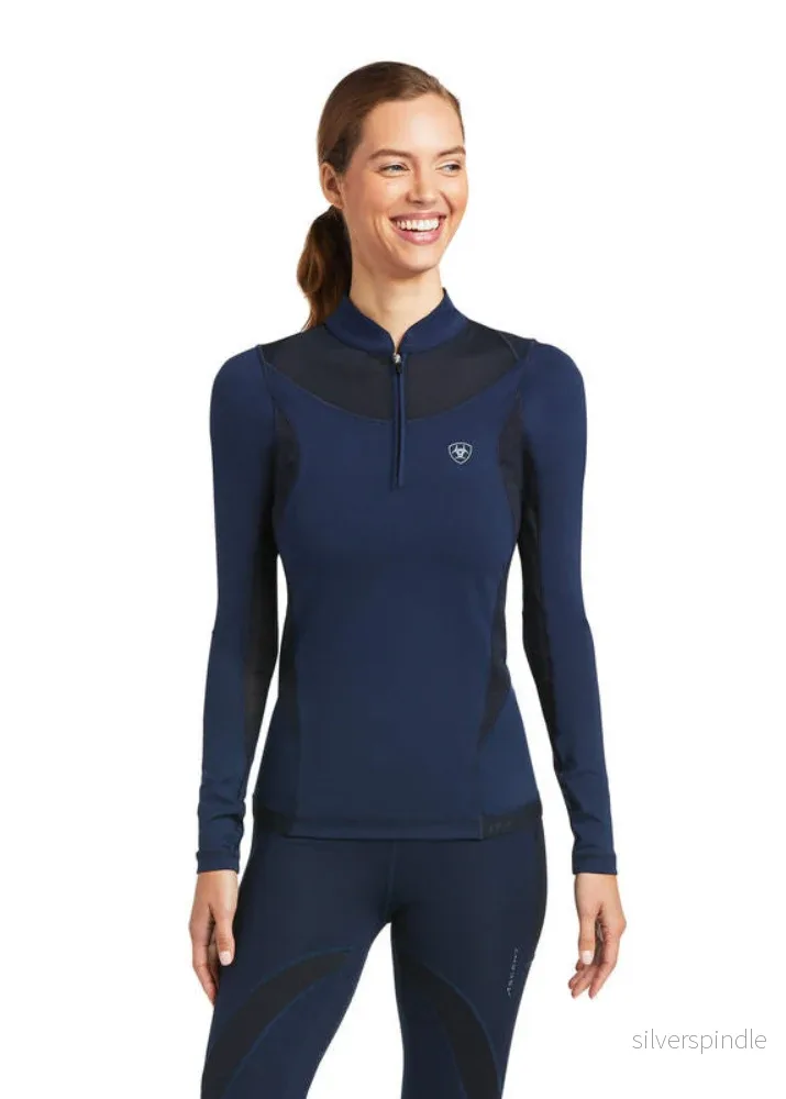 Ariat Ascent 1/4 Zip Long Sleeve Baselayer Navy - Bild 2