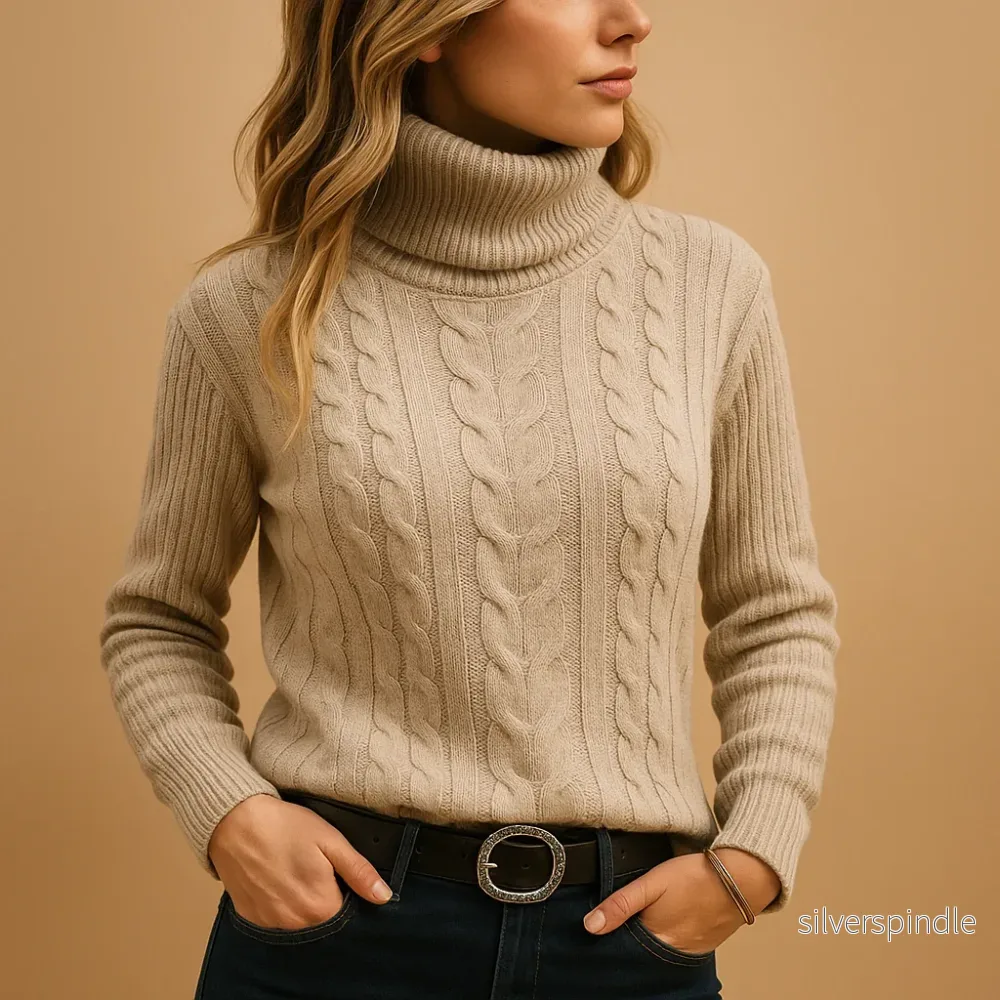 Elegant | Lätt Turtleneck Tröja för Kvinnor med Mjuk Stickad Design | Avslappnad Passform för Komfort och Stil