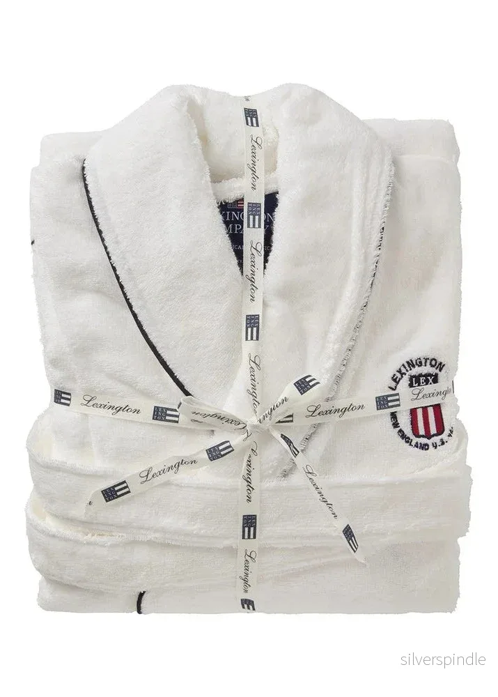 Lexington Cotton Terry Robe with Contrast White - Bild 2