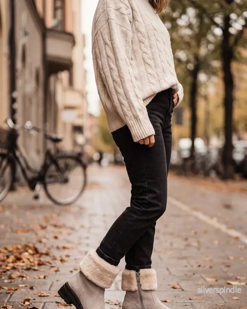 Vinter Ankelstövlar för Kvinnor med Fuskpälsfoder | Hållbar Design för Kallt Väder Vinter Ankelstövlar för Kvinnor med Fuskpälsfoder | Hållbar Design för Kallt Väder