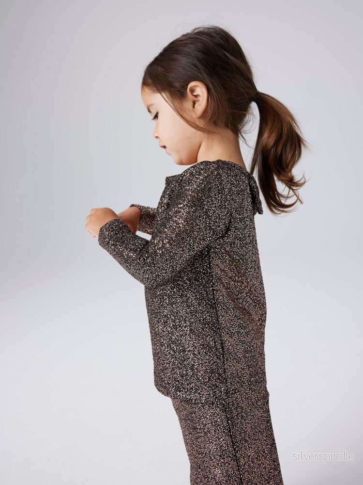Glitter Topp m. Rosett