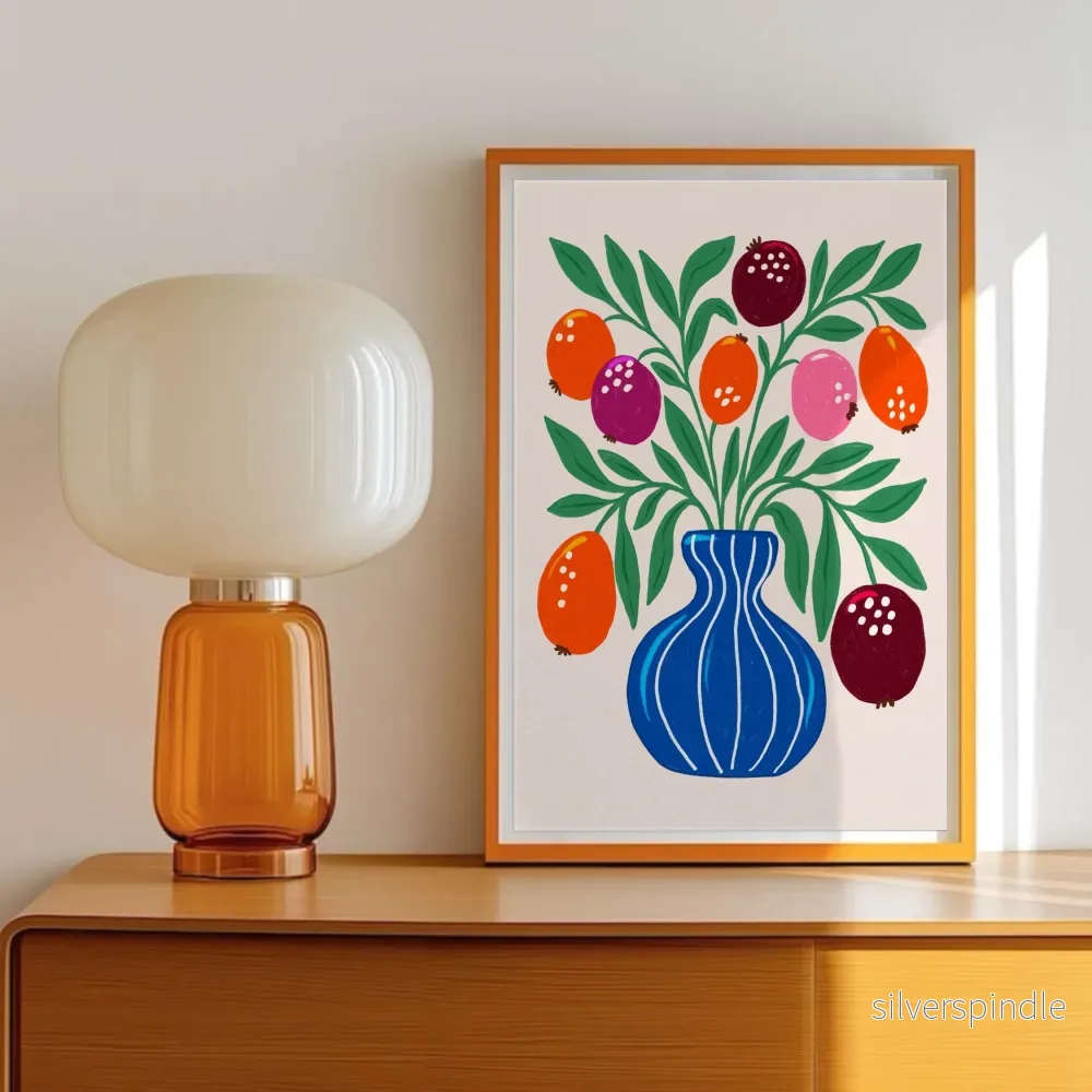 Botanisk Poster med Blå Vas - Bild 3