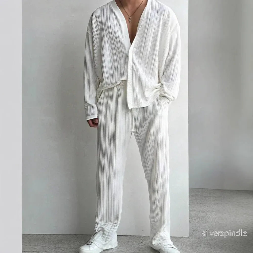 Noah | Elegant Långärmad Skjorta och Raka Byxor Set - Bild 2