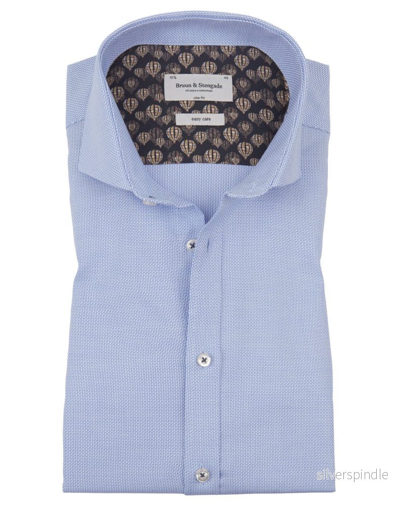 BS Chibs Slim Fit Skjorta - Ljusblå