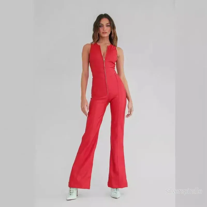 Ethan | Ärmlös Hög Midja Jumpsuit i Jeansblandning - Bild 3
