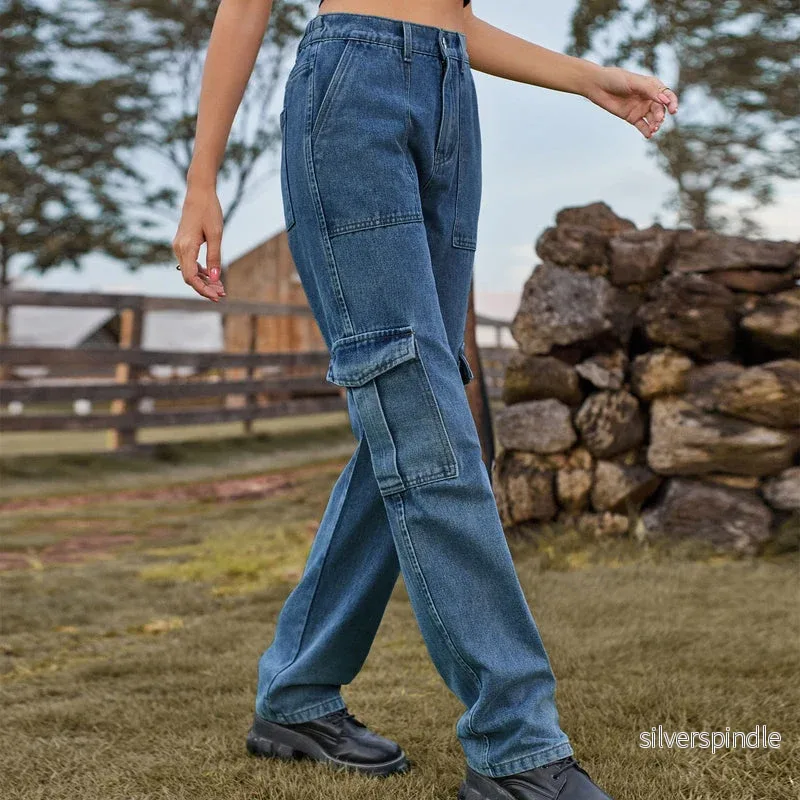Oliver | Retro Raka Jeans med Halvresår och Fickor - Bild 3