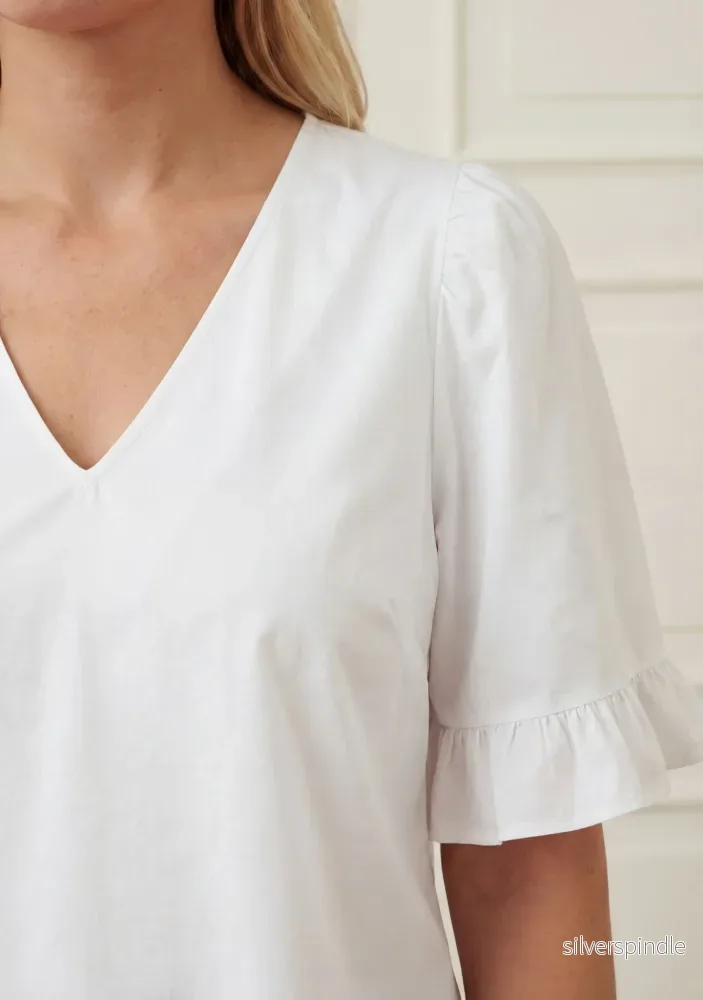 Sigga Flounce Blouse - White - Bild 2