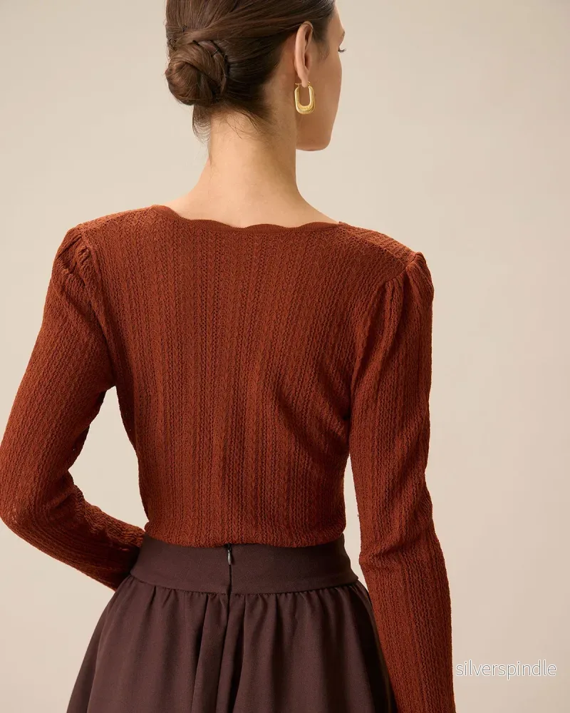 Mia | Elegant Slim Fit Stickad Tröja Dam Med Rund Halsringning - Bild 3