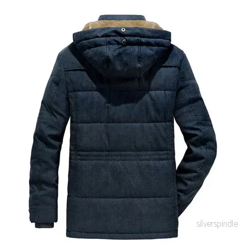 Vinterjacka för män | Parkas med Isolerad Huva och Plyschfoder | Håll dig Varm och Skyddad - Bild 2