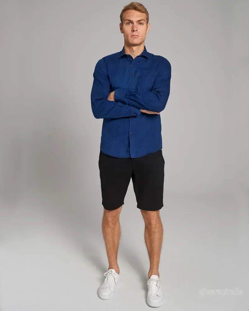 BS Lando Casual Modern Fit Skjorta - Indigo - Bild 3