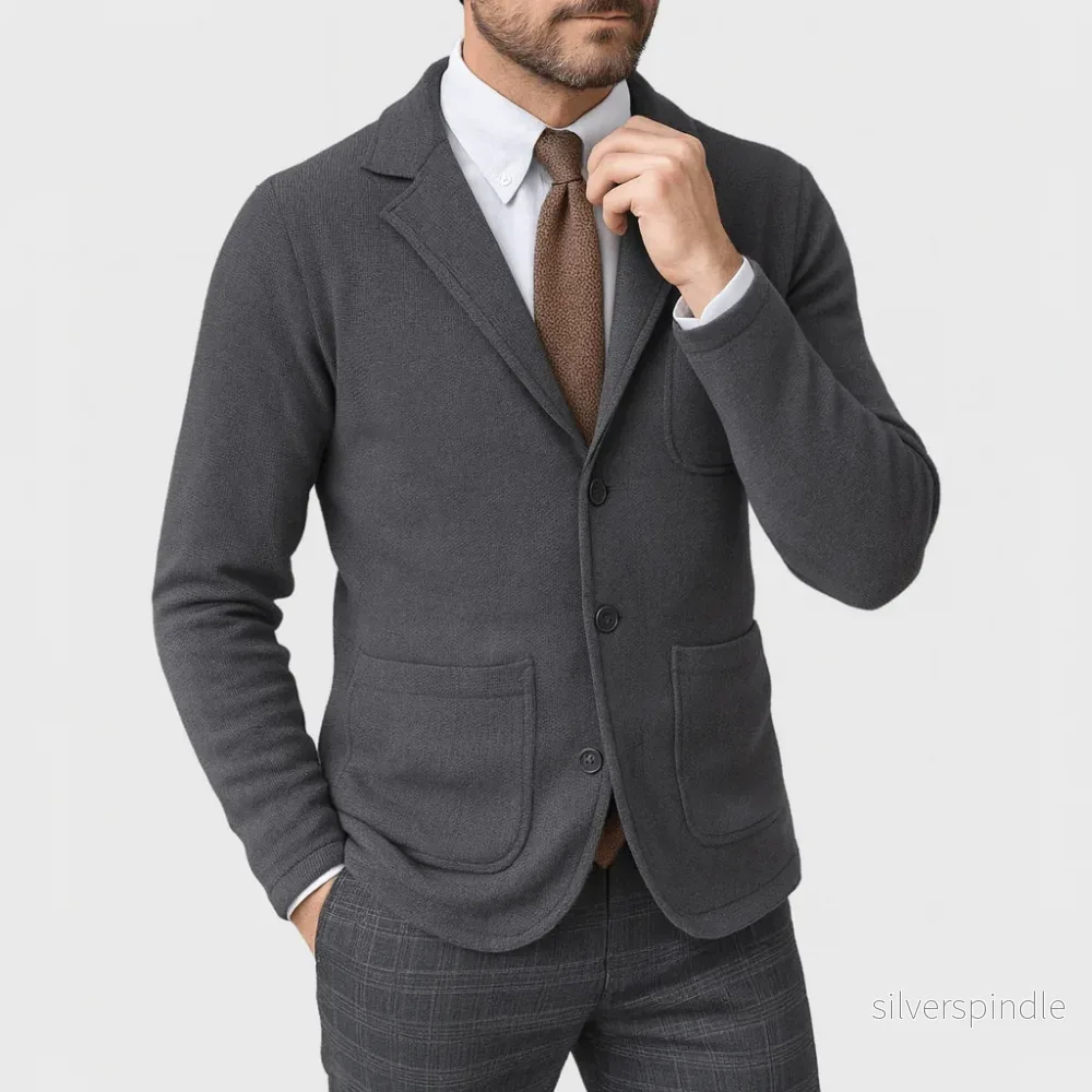Skräddarsydd Kavaj | Klassisk Enkelknäppt Design med Hackade Slag | Elegant För Affär och Fritid - Bild 3