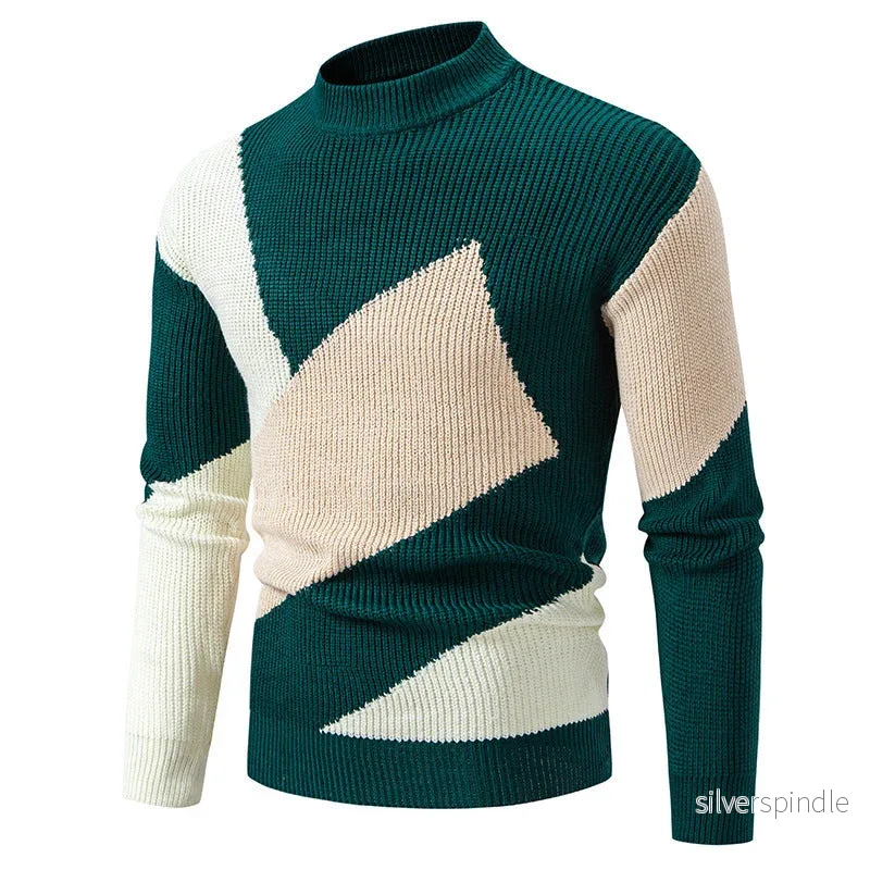 Oliver | Mångsidig Jacquard Herr Tröja med Rund Hals Oliver | Mångsidig Jacquard Herr Tröja med Rund Hals