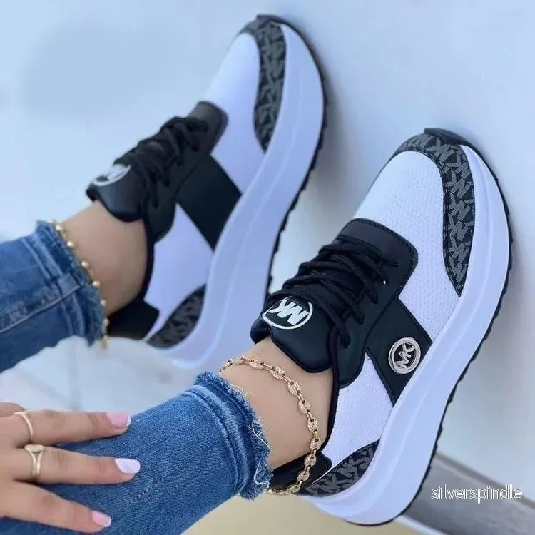Samantha | Sportiga Sneakers med Tjock Sula och Rund Tå - Bild 2