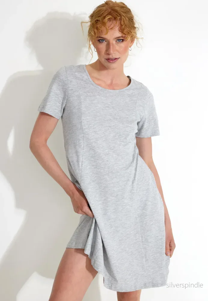 SABINA DRESS KLÄNNING - Lt. grey melange