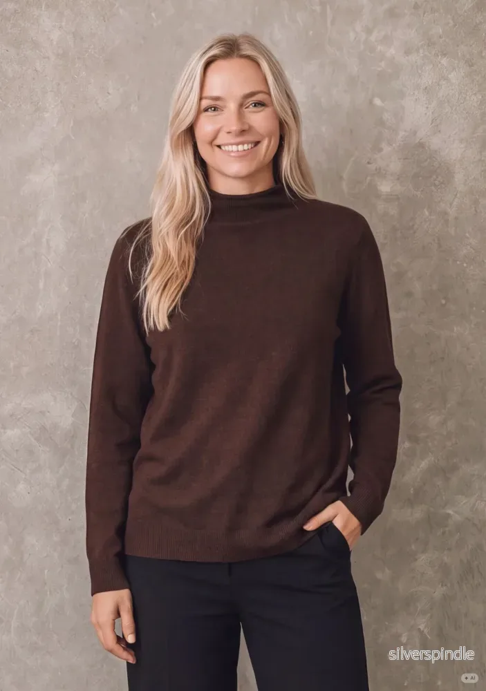 Frigga A-Shape Pullover – Dark Brown Melange Frigga A-Shape Pullover – Dark Brown Melange