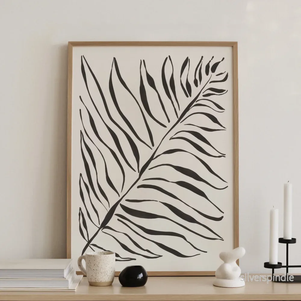 Palmbladsposter Svart