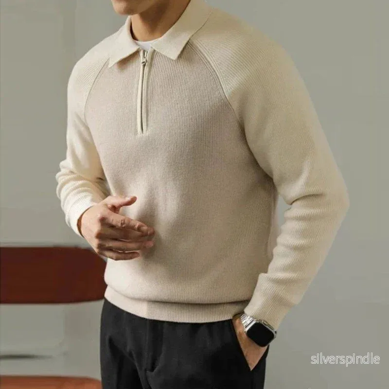 Ethan | Elegant Zip-Up Cardigan med Polo-Krage för Professionella Tillfällen - Bild 3