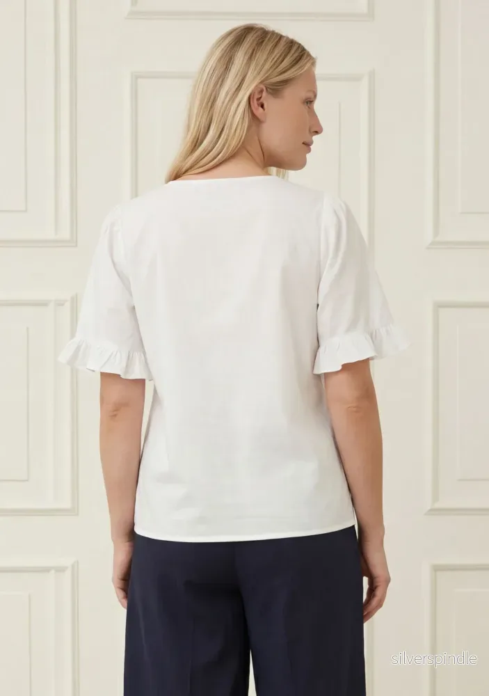 Sigga Flounce Blouse - White - Bild 3