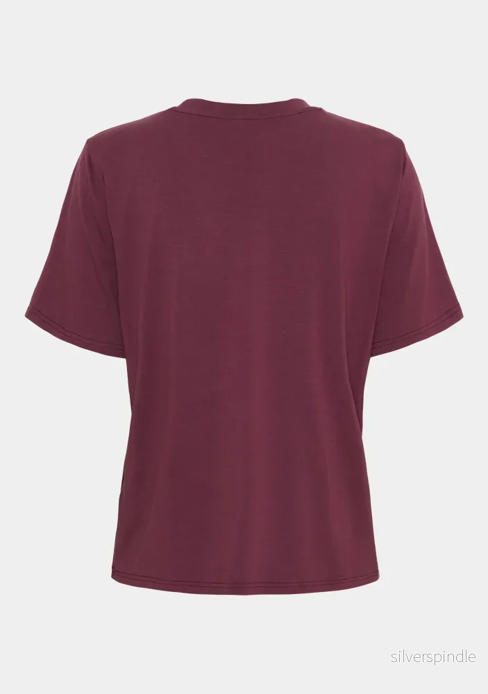 Gritt O-Neck T-Shirt - Wine - Bild 2