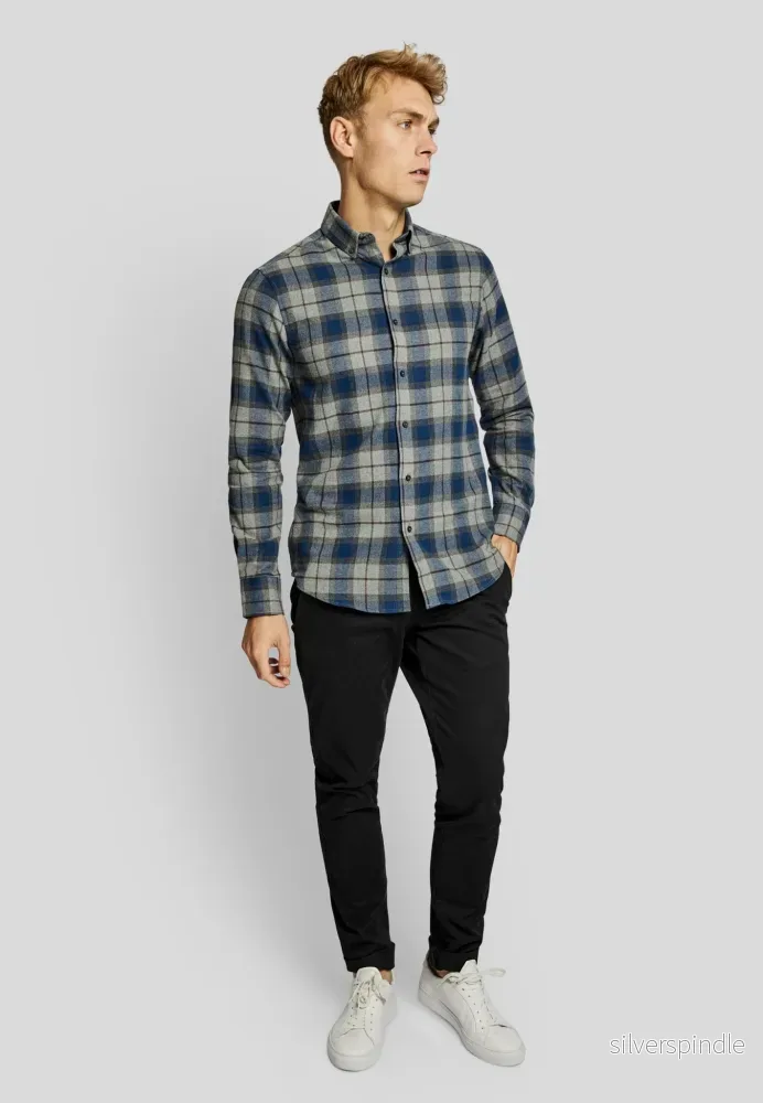 BS Skien casual slim fit skjorta - Blue - Bild 3