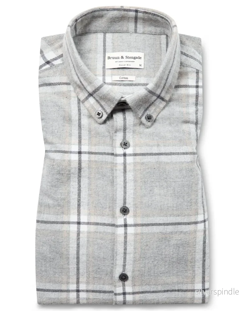 BS Langer Casual Slim Fit Skjorta – Light Grey