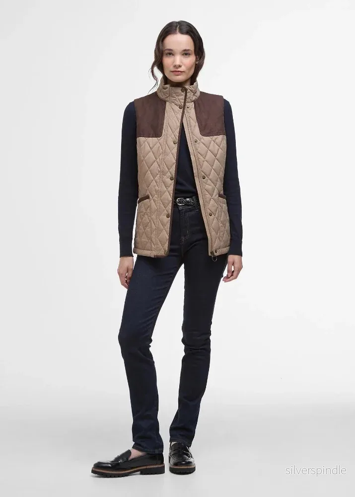 Barbour Keeper Wear Quilted Gilet Beige - Bild 2