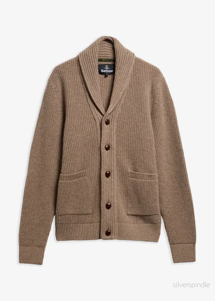 Barbour hartland Knitted Shawl Neck Cardigan Stone - Bild 2