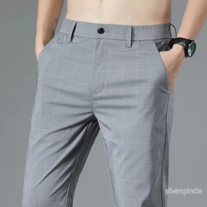 Ethan | Slim Fit Rutig Croppade Byxor för Sommaren - Bild 3