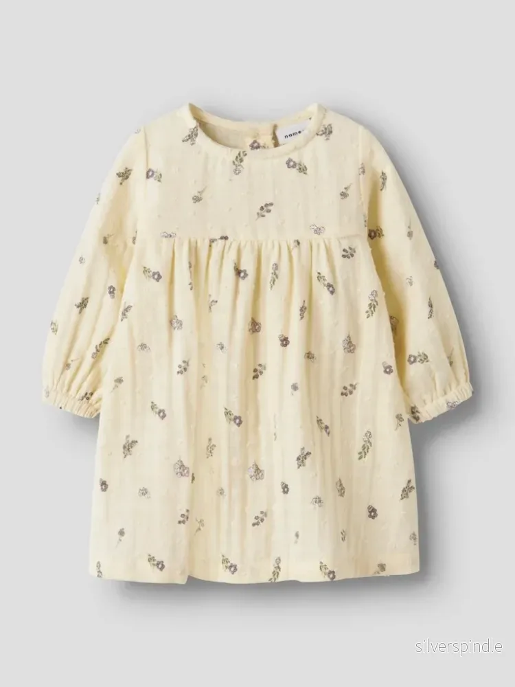 Blommig Baby Klänning Muslin - Bild 3