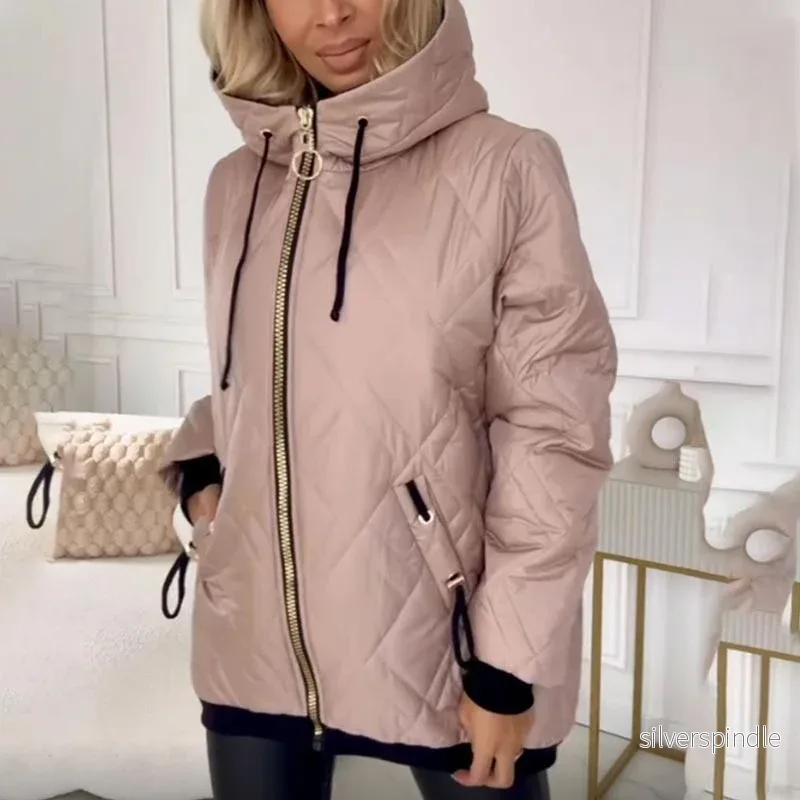 Sofia | Elegant Lång Vinterjacka Dam med Huva och Hög Krage - Bild 3