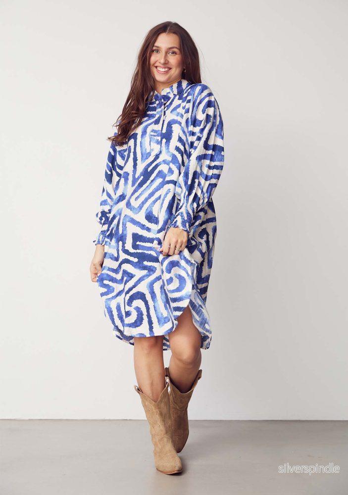 Ane Printed Dress - Blue Graphical - Bild 2