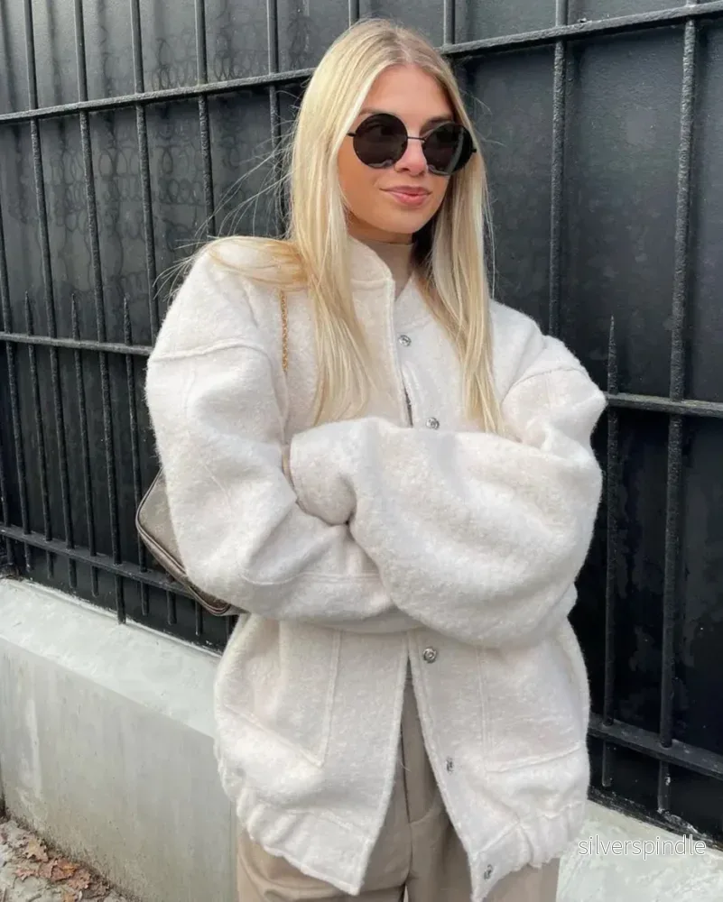 Mia | Oversized Vårjacka i Tweeddesign för Dam Mia | Oversized Vårjacka i Tweeddesign för Dam