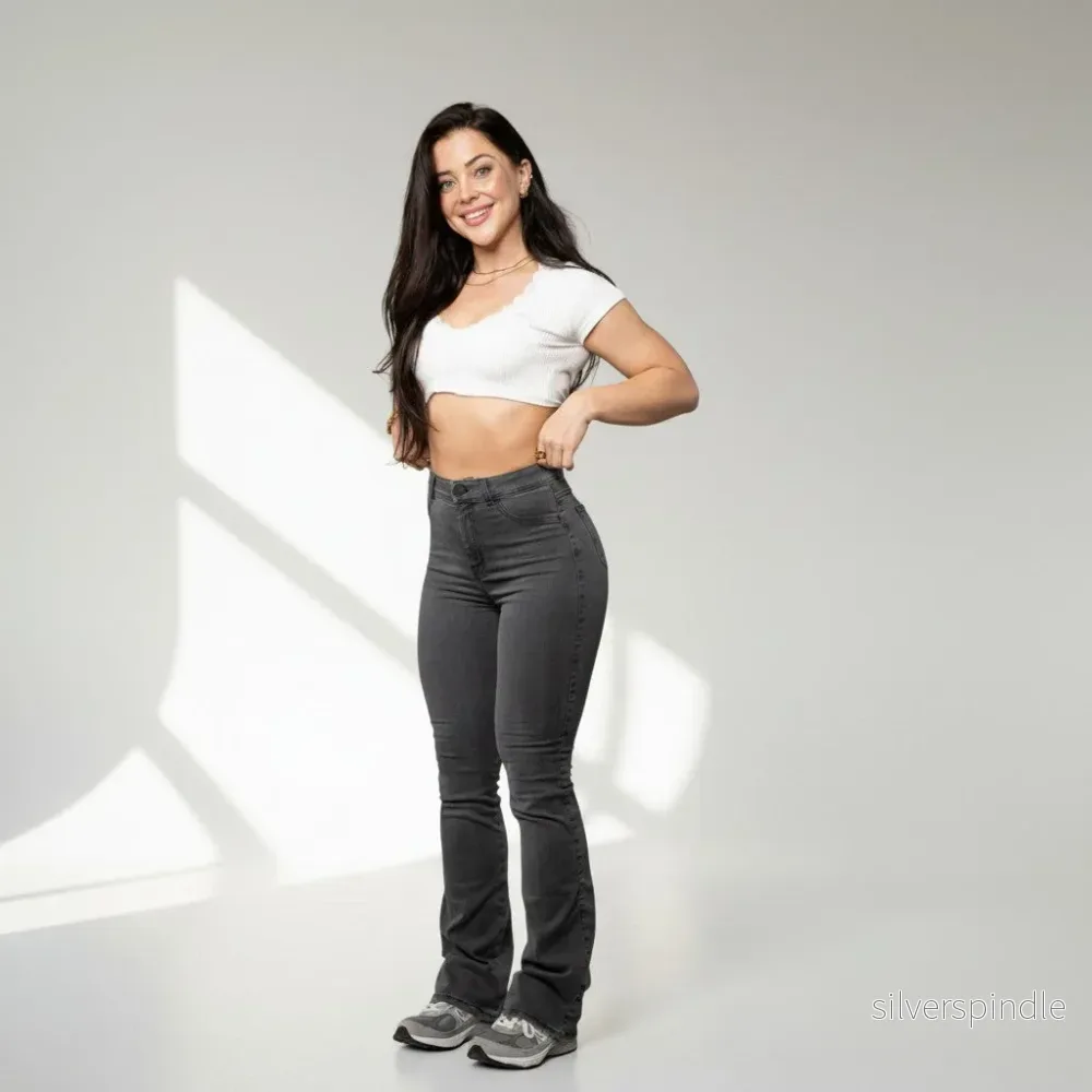 Mason | Utsvängda Högmidjade Stretchjeans