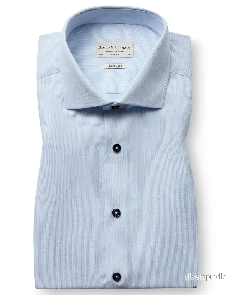 BS Minaur Slim Fit Skjorta - Light Blue/White
