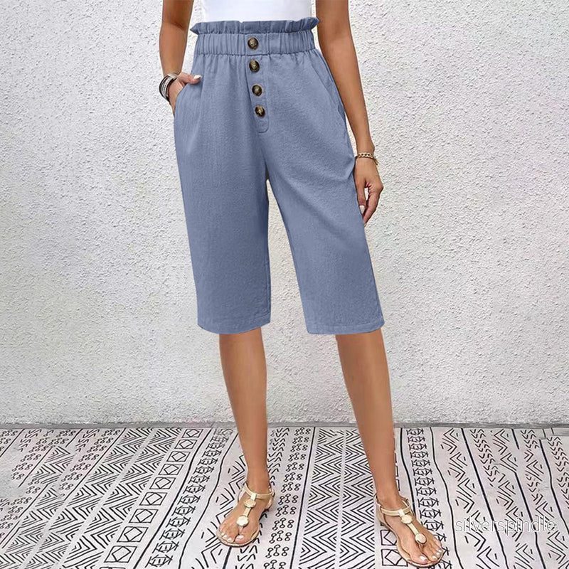 Mason | Hög Midja Sommarshorts Med Fickor