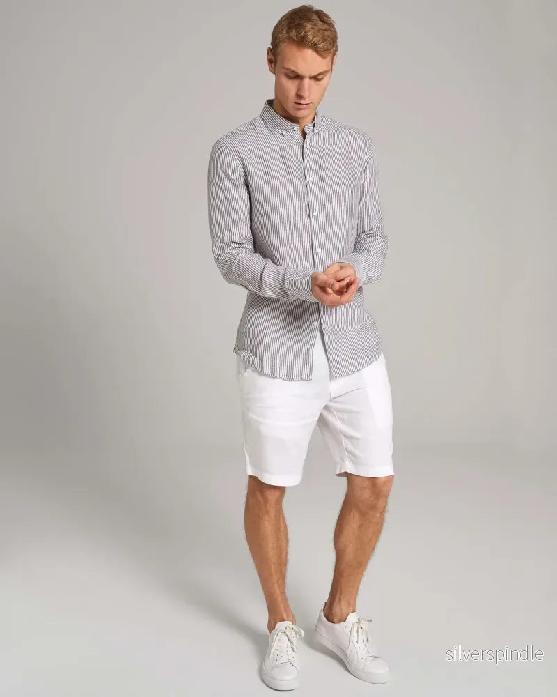 BS Bottas Casual Slim Fit Skjorta - Army/White - Bild 3