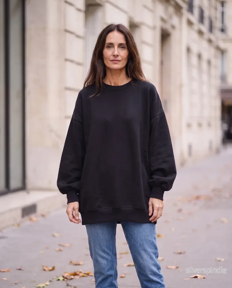 Kvinnors Oversized Sweatshirt med Mjuk Akrylblandning | Avslappnad Tröja för Vardagskomfort Kvinnors Oversized Sweatshirt med Mjuk Akrylblandning | Avslappnad Tröja för Vardagskomfort