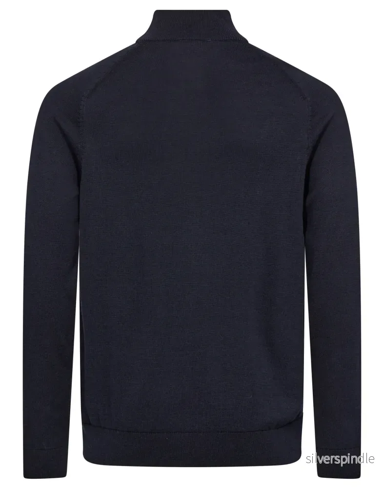BS Oluf Regular Fit Stickat - Navy - Bild 2
