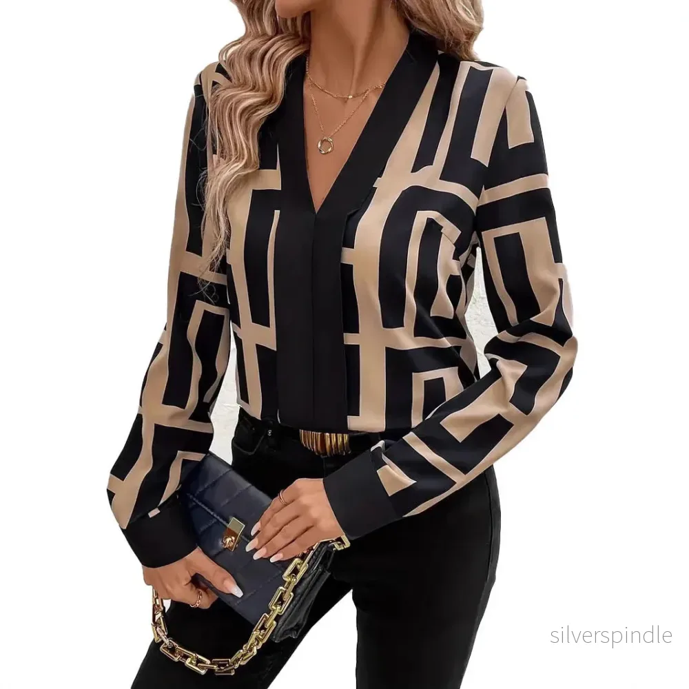 Sophia | Modern Slim Fit Topp med Geometriskt Mönster - Bild 2