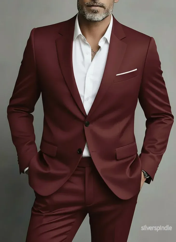Elegant Slim Fit Kostym Herr med Skräddarsydd Design | Perfekt för Affär och Kväll
