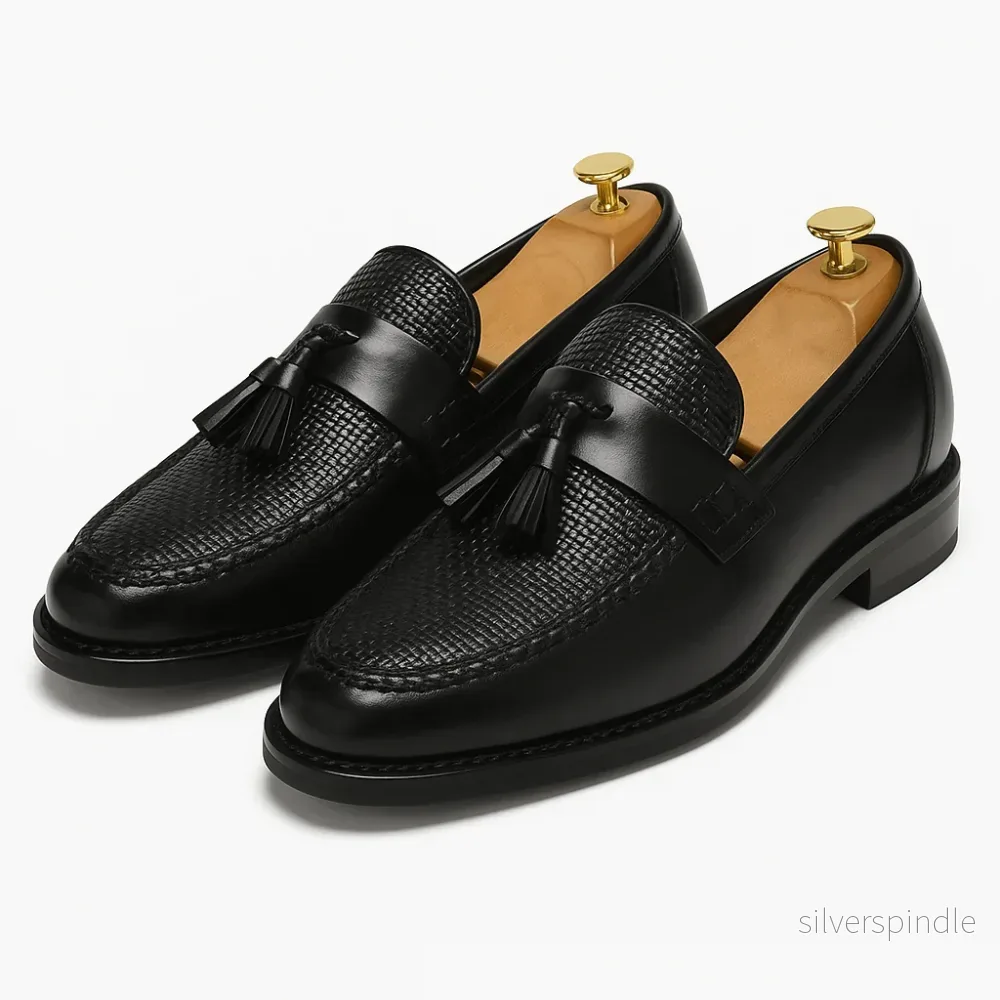 Elegant Loafers Män | Vävda Tofs Loafers med Klassisk Design | Mångsidiga Skor för Formell och Casual Stil