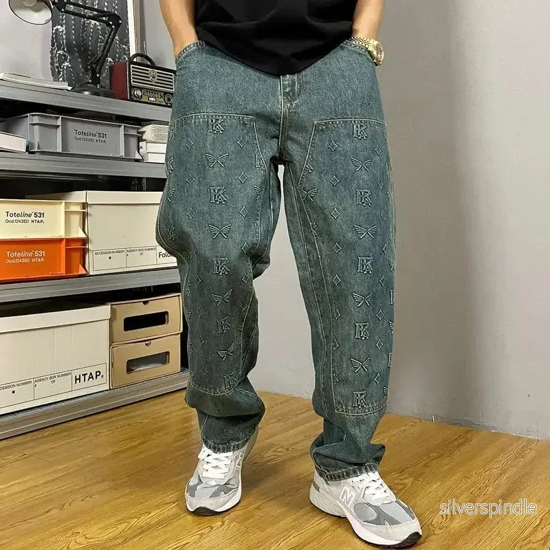 Ethan | Avslappnad Lös Passform Jeans med Broderat Mönster Ethan | Avslappnad Lös Passform Jeans med Broderat Mönster