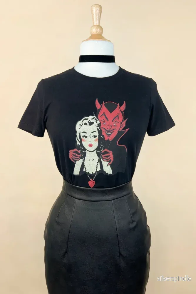 T-shirt i 1950-talsstil - Deal with the Devil - Bild 2