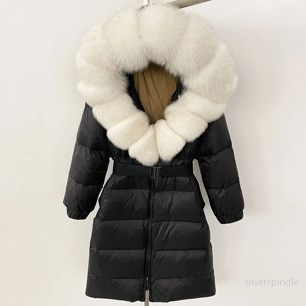 Sofia | Elegant Lång Vinterkappa Dam med Hoodie och Avtagbar Pälskrage Sofia | Elegant Lång Vinterkappa Dam med Hoodie och Avtagbar Pälskrage