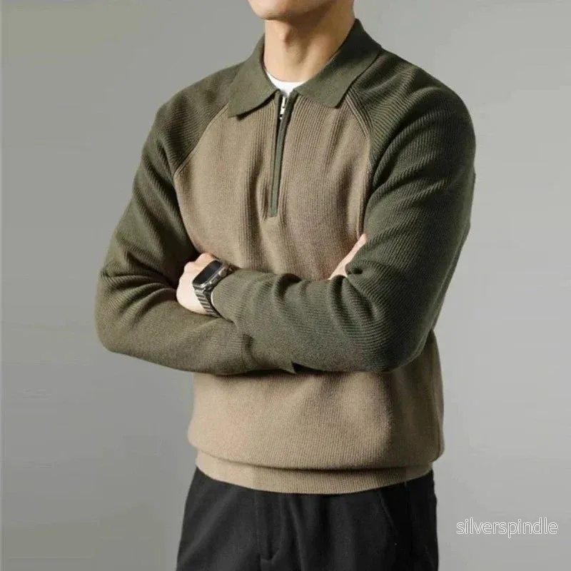 Ethan | Elegant Zip-Up Cardigan med Polo-Krage för Professionella Tillfällen - Bild 2