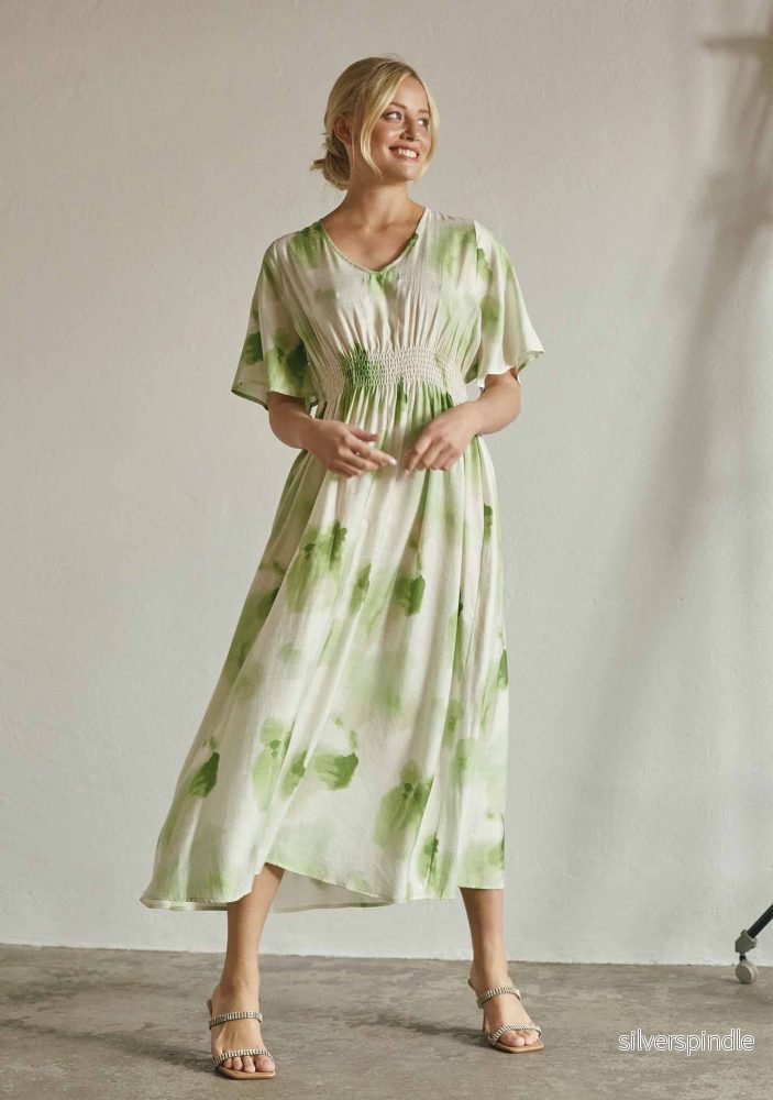 Ane Stretch Dress – Green Watercolor Ane Stretch Dress – Green Watercolor